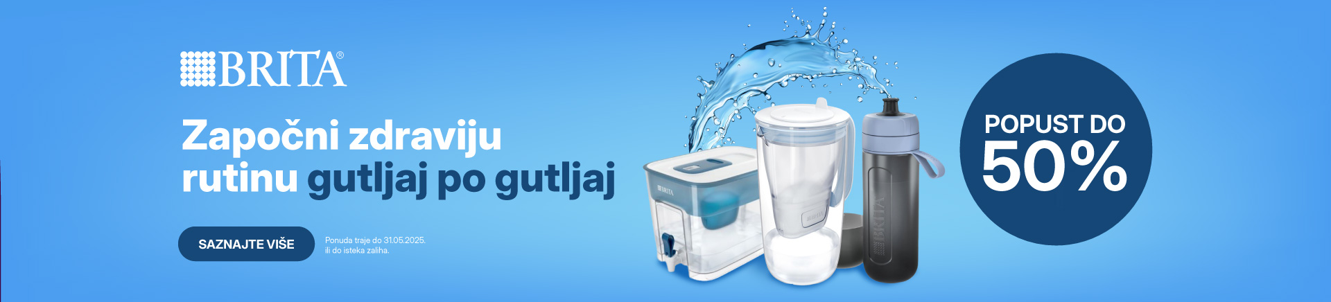 Brita filtracija vode bokali i boce - akcija uz popust do 50%