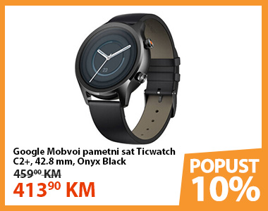 Google Mobvoi pametni sat Ticwatch C2+, 42.8 mm, Onyx Black