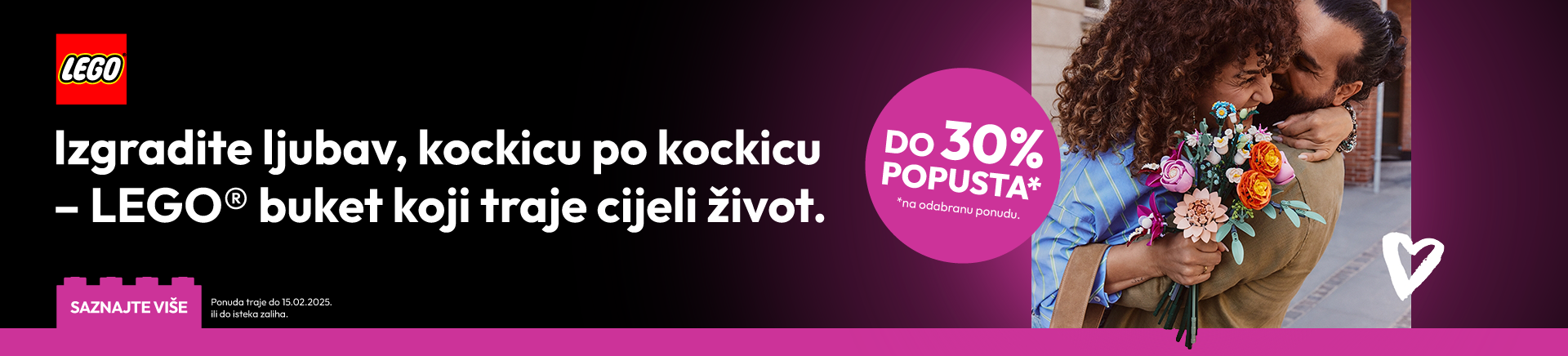 Valentinovo ponuda LEGO odrasli popust buket