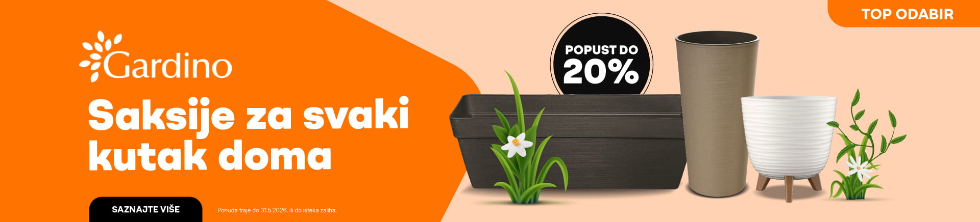 Saksije za cvijeće na proljetnoj akciji uz popuste do 40%