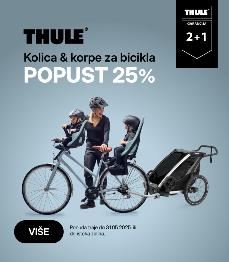 Thule akcija dječje opreme - kolica, sjedalice za bicikl, autosjedalice