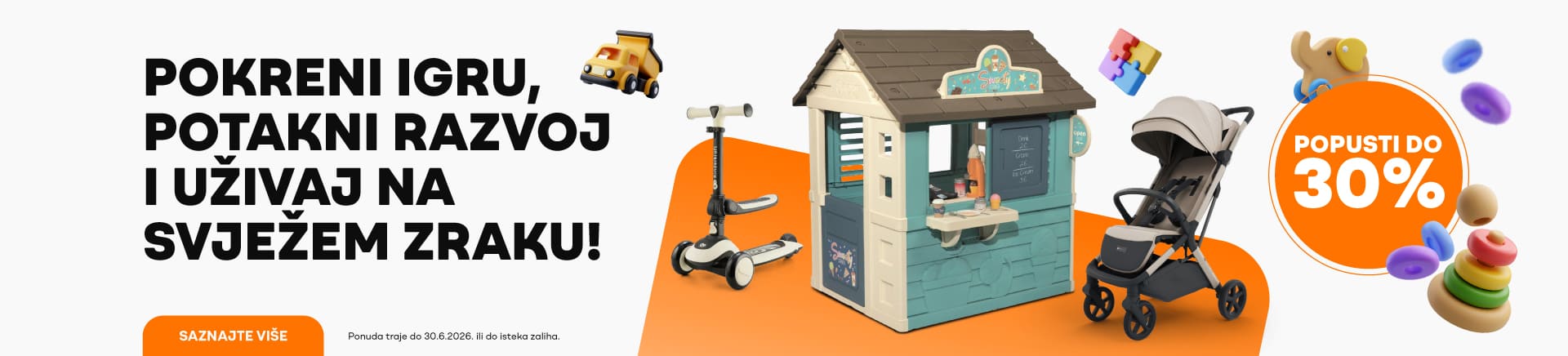 Outdoor igračke i dječja oprema na akciji uz popuste do 50%