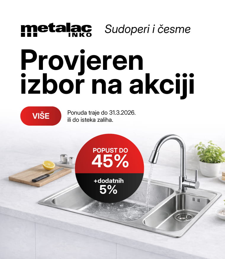 Metalac sudopere i česme na akciji do 45%