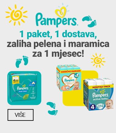 Pampers mjesečno pakovanje pelena + poklon