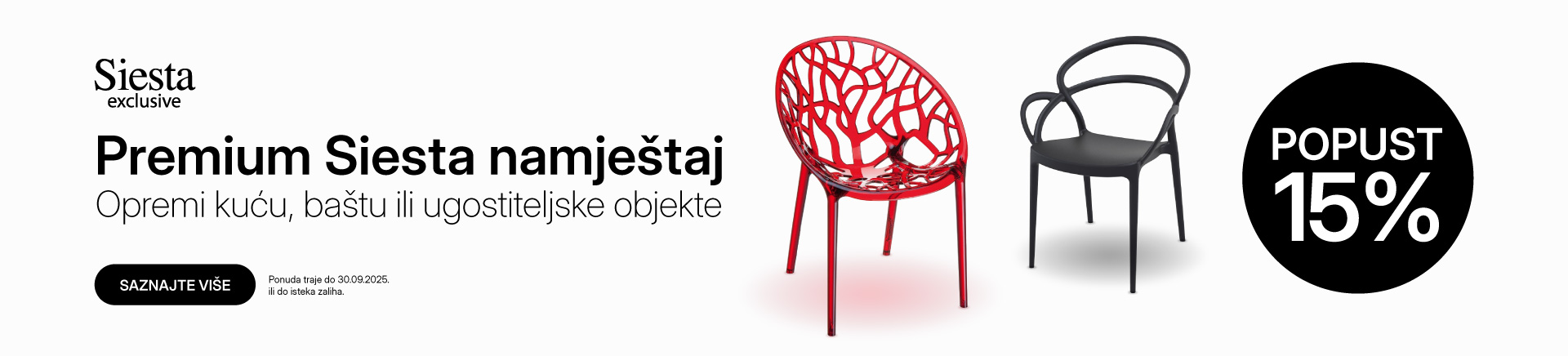 Siesta namještaj za vrt i ugostitljske objekte - akcija