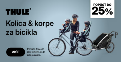 Thule akcija dječje opreme - kolica korpe za bicikla i autosjedalice