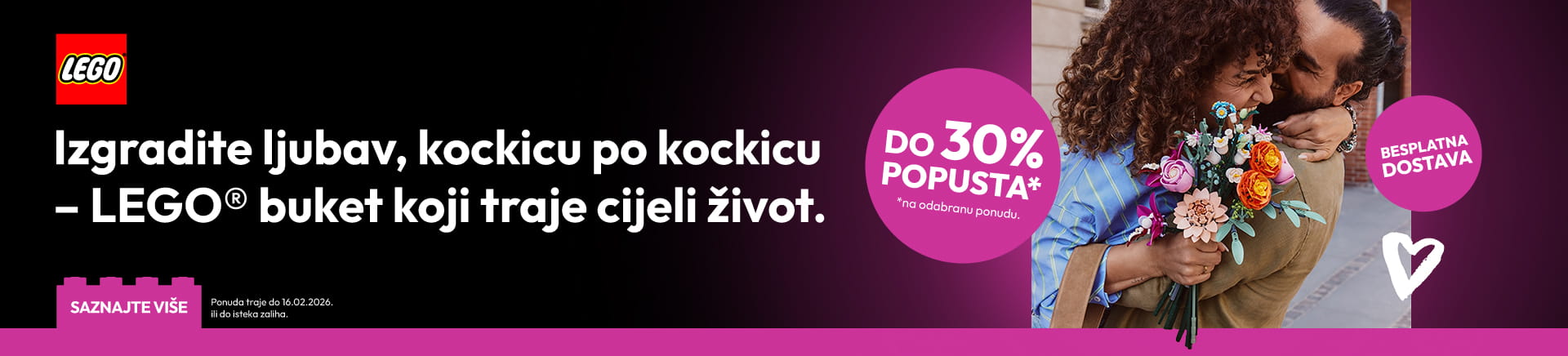 LEGO setovi na akciji i uz besplatnu dostavu za Valentinovo