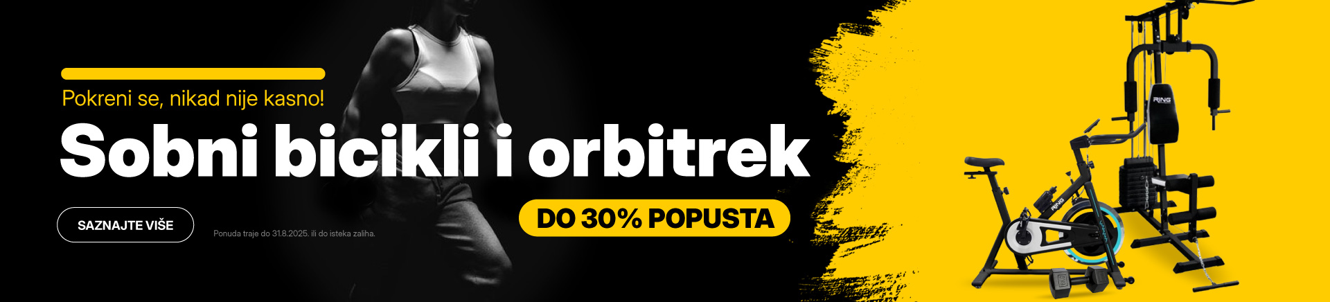Akcija sobnih bicikala i orbitreka – Vratite se u formu uz super cijene fitness opreme za vježbanje kod kuće!