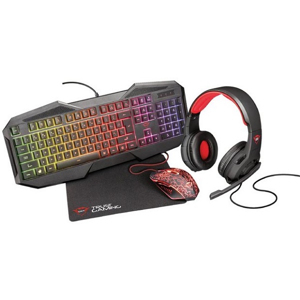 Tastatura Trust GXT 788RW 4-in-1 (Tastatura,miš,slušalice,podloga) Tastatura Trust GXT 788RW 4-in-1 (Tastatura,miš,slušalice,podloga)