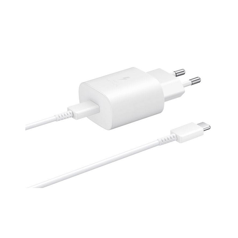 SAMSUNG Ultra Fast 25W Adapter, Type-C, EP-TA800XWEGWW. Bijeli (kabal uključen)