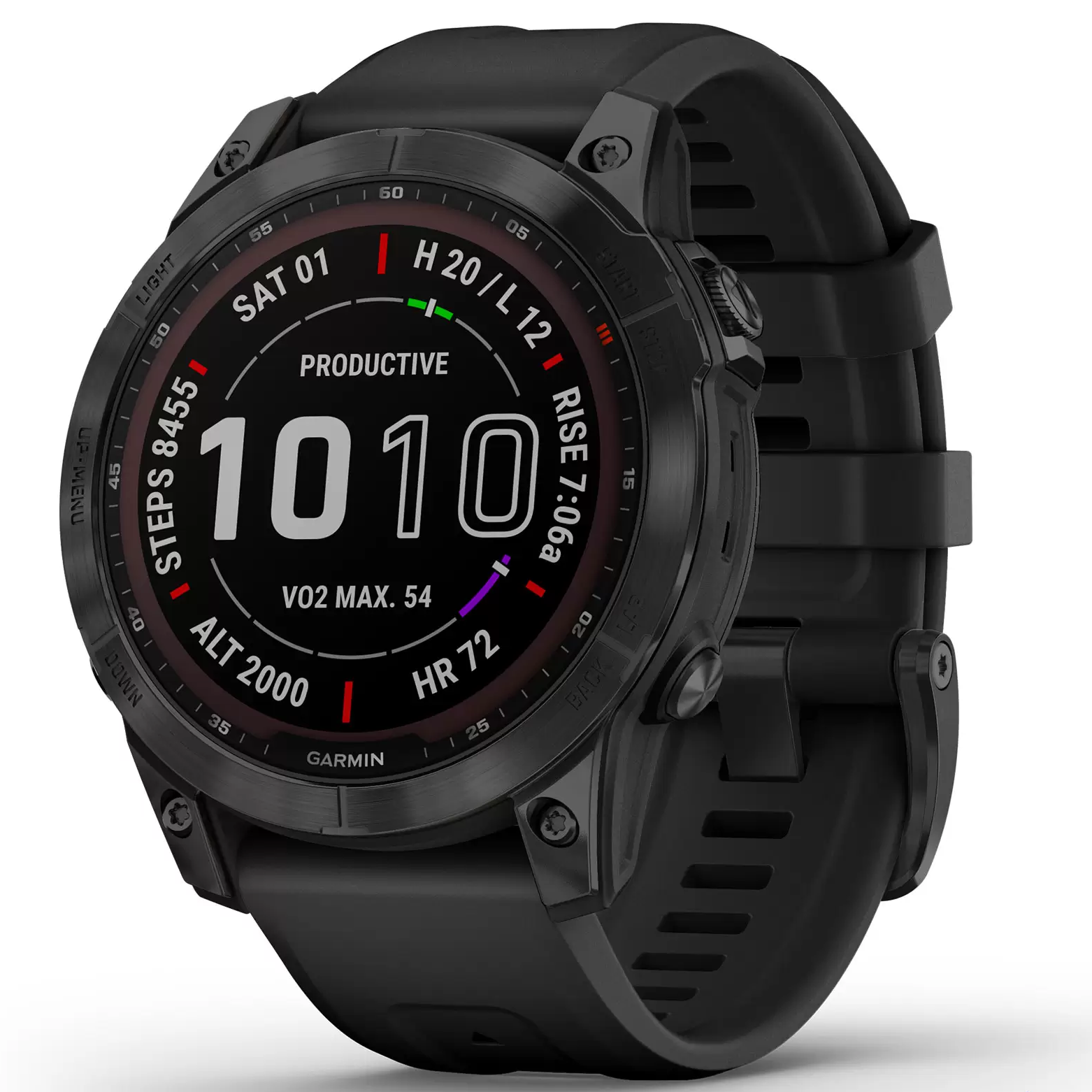 GARMIN Fenix 7 Sapphire Solar Edition / tamnosivi titanijski s DLC slojem i crnom narukvicom