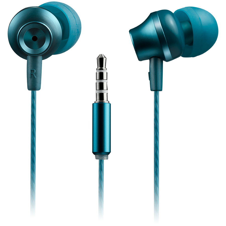 CANYON Stereo earphones with microphone, metallic shell, 1.2M, blue-green CANYON Stereo earphones with microphone, metallic shell, 1.2M, blue-green