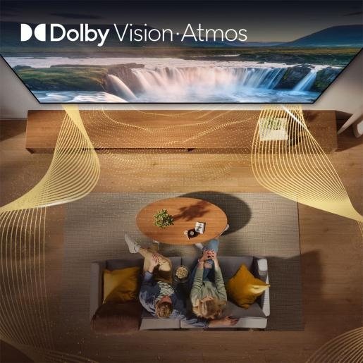 HISENSE Hi-QLED televizor 85E7S, 4K Ultra HD, Smart TV, VIDAA Smart OS, Dolby Vision IQ, HDR10+ Adaptive, Dolby Atmos, VRR 60 Hz, ALLM, AirPlay 2, AI Scenario, 3D Sound Upscaler, Metalni okvir, Crni