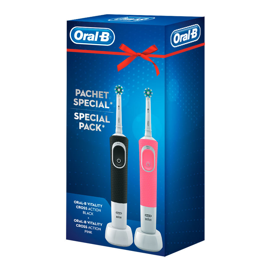 ORAL B ČETKICA ZA ZUBE D100 BLACK + PINK DUO PACK