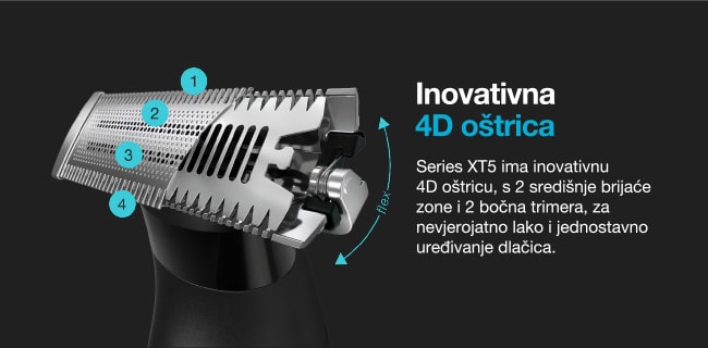 Braun Series XT5 trimer Inovativna 4D oštrica