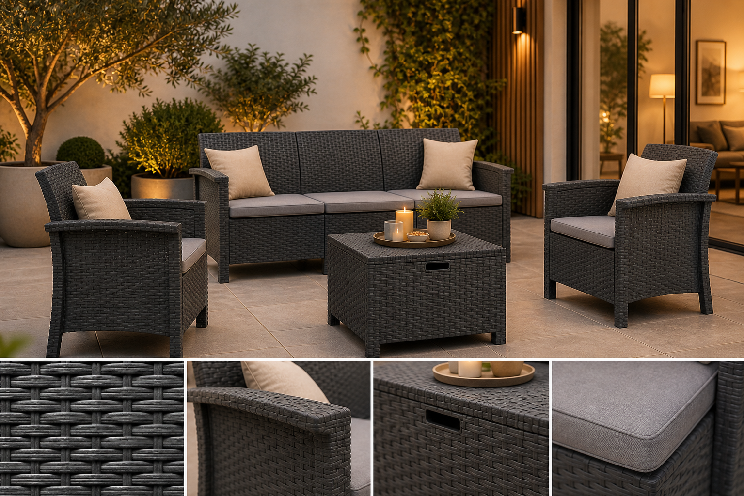 Elegantni rattan dizajn vrtne garniture BICA VENEZIA 3
