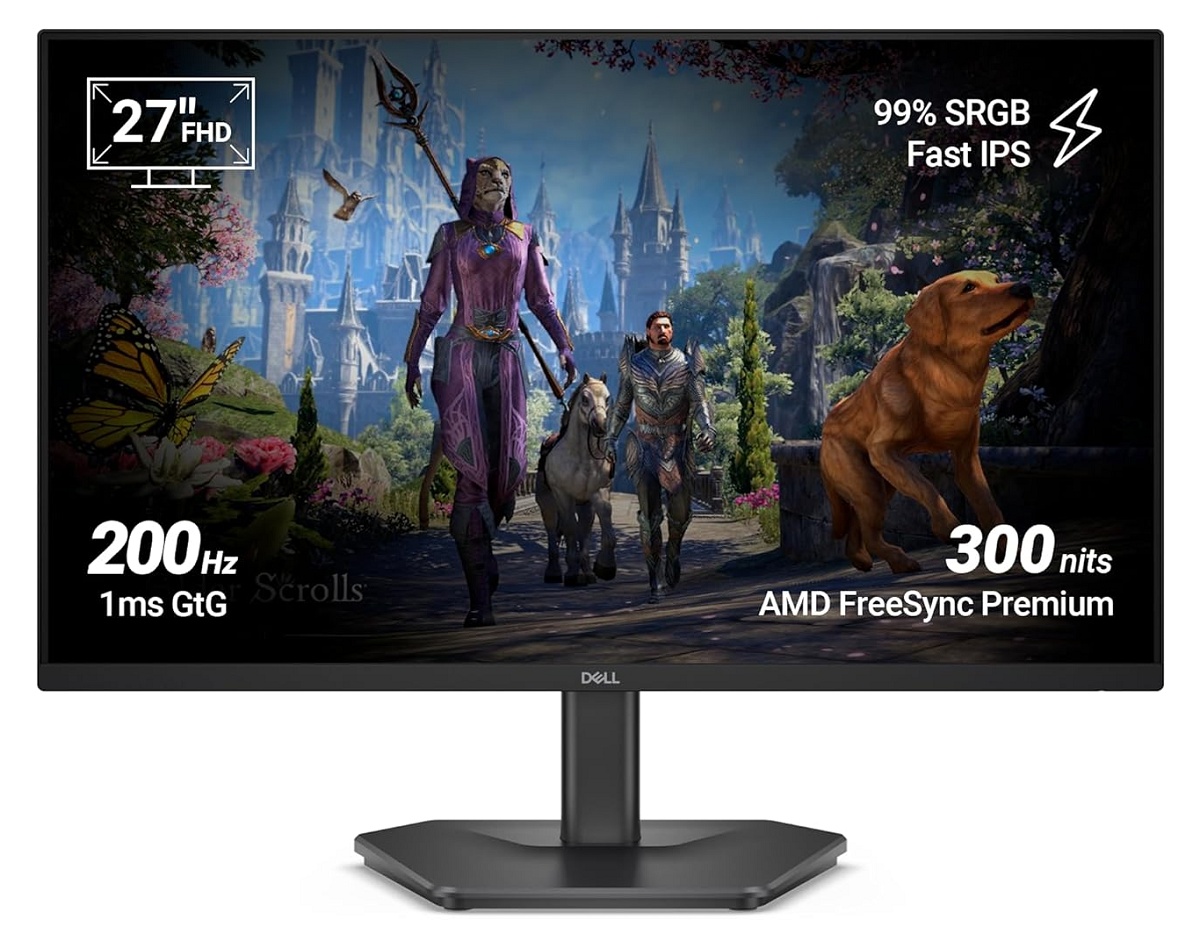 DELL monitor SE2725HG gaming, 27, FullHD, IPS, 250 cd/m2, AMD FreeSync Premium,  HDMI, DP, 200 Hz, 1ms