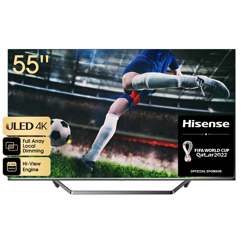 Hisense ULED televizor 55U7QF, 4K Ultra HD, Smart, VIDAA U4.0, Quad Core, Sivi